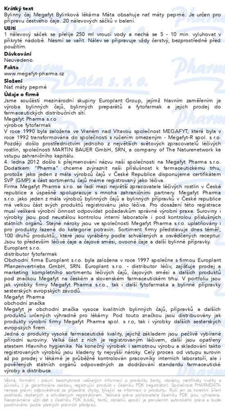 Příbalový leták - Megafyt Bylinková lékárna Máta 20x1.5g