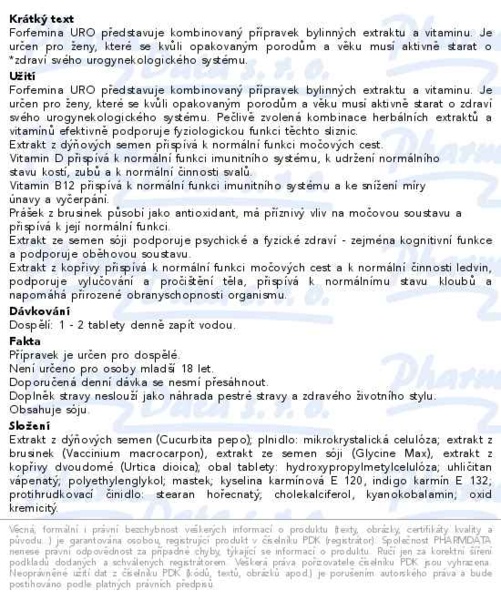 Příbalový leták - Forfemina URO 56 tablet