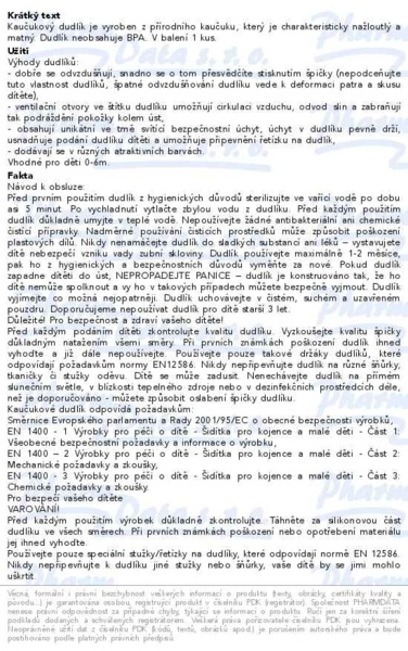 Příbalový leták - Canpol babies Dudlík kaučukový třešinka BUN&COM 0-6m modrý