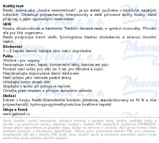 Příbalový leták - Reishi 500mg Galmed cps 90