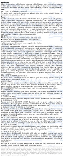 Příbalový leták - ESTHEDERM Excellage omlazující sérum 30ml