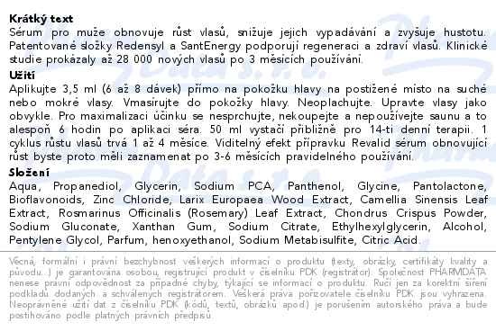 Příbalový leták - Revalid Regrowth Serum MEN 50ml
