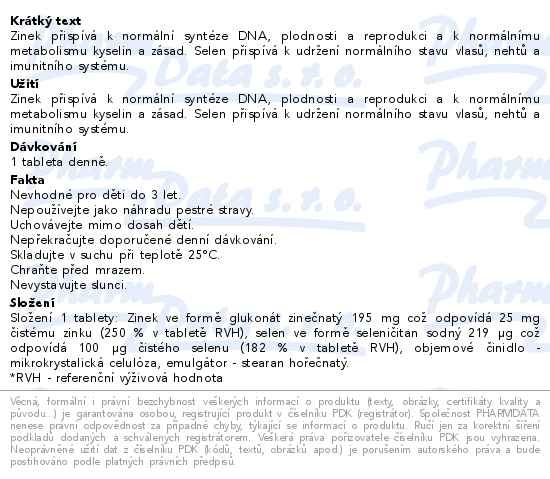 Příbalový leták - Edenpharma Zinek Selen forte cps.60