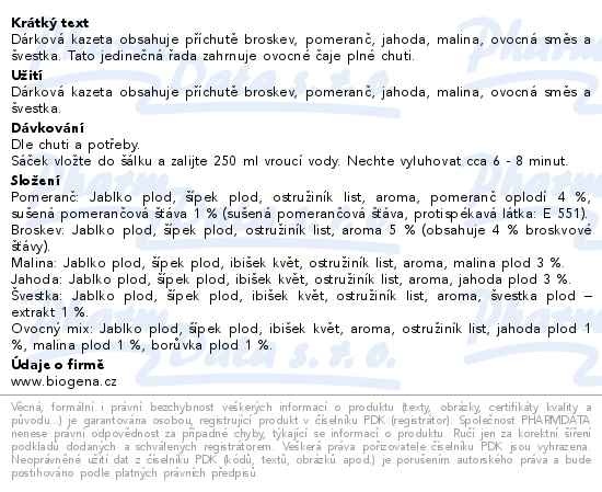 Příbalový leták - Biogena Tradiční Maxi 60x2g (6druhů)