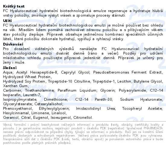 Příbalový leták - FC Hyaluroceutical 30ml