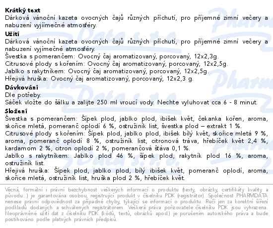 Příbalový leták - Biogena Magická zima vánoční kazeta čajů 4x12ks