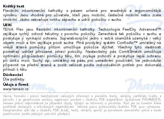Příbalový leták - TENA Flex Maxi Small ink.kalh.s pásem 22ks 725122