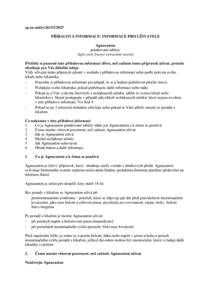 Příbalový leták (SUKL) - Agnucaston 30 tablet