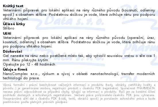 Příbalový leták - TraumaPet zvlhčující gel s Ag 15ml
