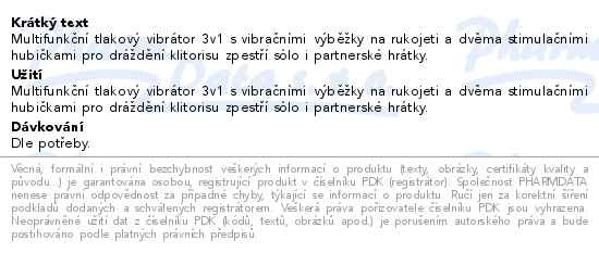 Příbalový leták - Sexy Elephant G-Spot Sucking tlakový vibrátor