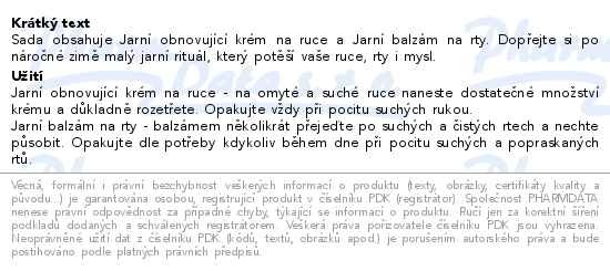 Příbalový leták - LEROS Jarní obnovující sada péče o ruce a rty