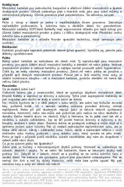 Příbalový leták - SOFTdent Butterfly mezizubní kartáček zahnutý M 6ks