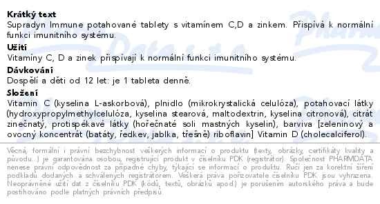 Příbalový leták - Supradyn Immune 90 potahovaných tablet
