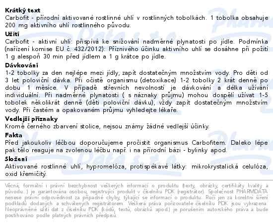Příbalový leták - Carbofit tob.60