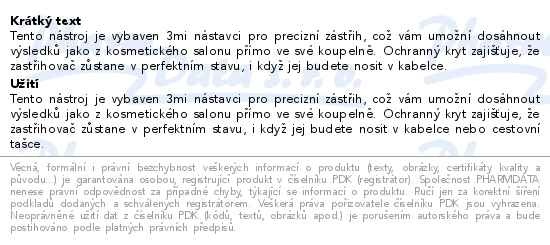 Příbalový leták - Braun zastřihovač obočí mini