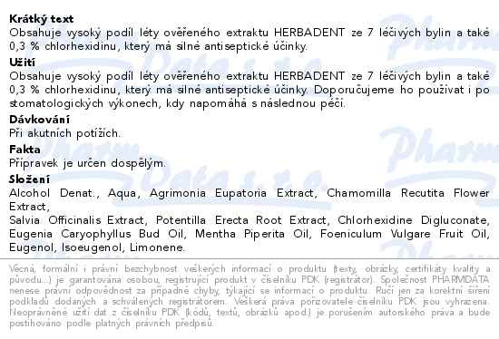 Příbalový leták - HERBADENT PROFESSIONAL sprej na dásně s chlorhexidinem 25ml