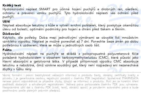 Příbalový leták - Medrull hydrokoloidní náplast na puchýře SMART 6ks
