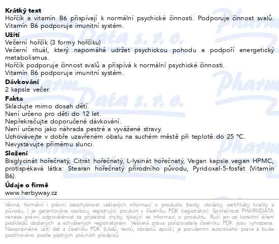 Příbalový leták - Herbyway Magnesium večerní hořčík 3 formy hořčíku 60 kapslí
