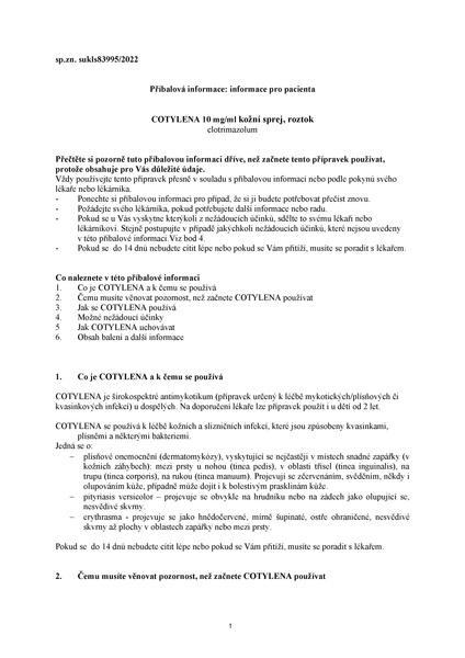 Příbalový leták (SUKL) - Cotylena 10mg/ml 30 ml sprej