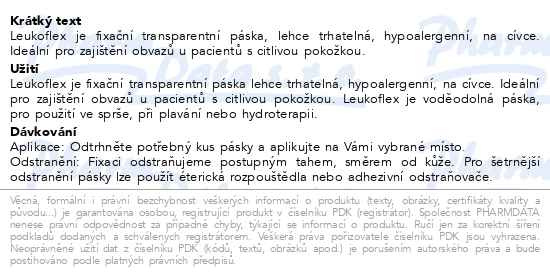 Příbalový leták - Leukoflex fixační páska transparentní, cívka 2.5cmx5m