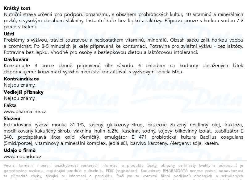 Příbalový leták - Nutrikaše probiotic natural 180g (3x60g)