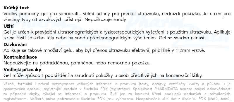 Příbalový leták - Sonogel na ultrazvuk 500ml Steriwund