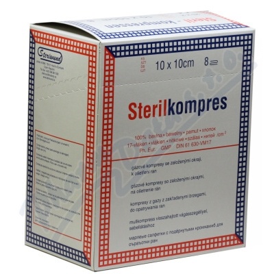 Gáza kompr.ster.10x10cm/25x2 8vrst. Steriwund