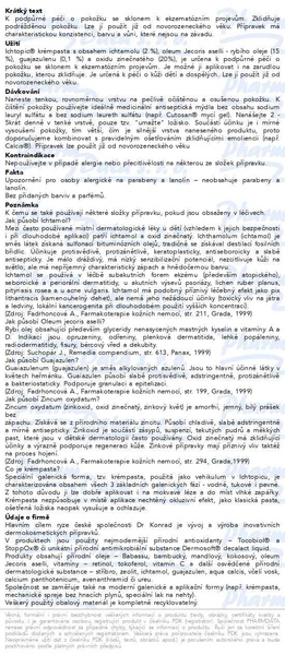 Příbalový leták - Ichtopic krémpasta DrKonrad 30ml