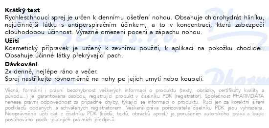 Příbalový leták - PEDIK antiperspirant sprej na nohy 150ml