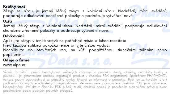 Příbalový leták - Sulfothion zásyp se sírou 100g