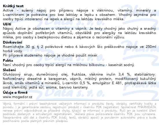 Příbalový leták - Activemilk 400g