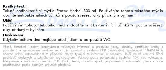 Příbalový leták - Protex Herbal antibakteriální tekuté mýdlo 300ml