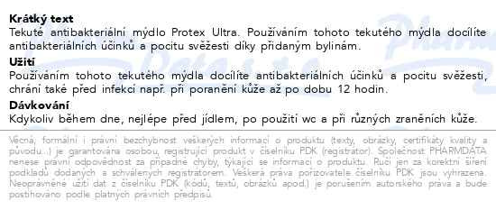 Příbalový leták - Protex Ultra antibakteriální tekuté mýdlo 300ml