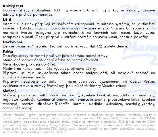 Příbalový leták - Zinavit 600 cucavé tablety 40 ks Generica