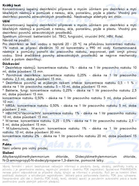 Příbalový leták - Discleen Extra 1l