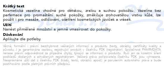 Příbalový leták - Kosmetická vazelína XXL 500ml