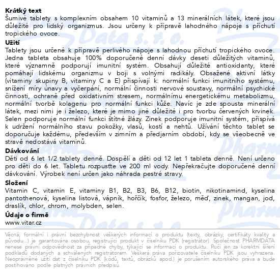 Příbalový leták - Revital Multi forte Tropické ovoce eff.tbl.20