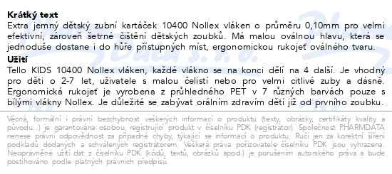 Příbalový leták - TELLO KIDS 10400+ dětský zubní kartáček