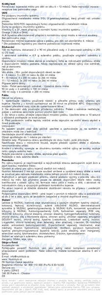 Příbalový leták - Nutrilon Advanced 2 2x500g