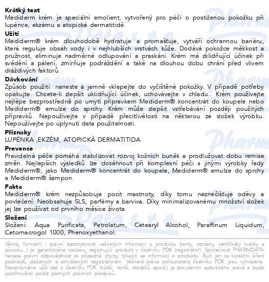 Příbalový leták - Mediderm Krém 500g