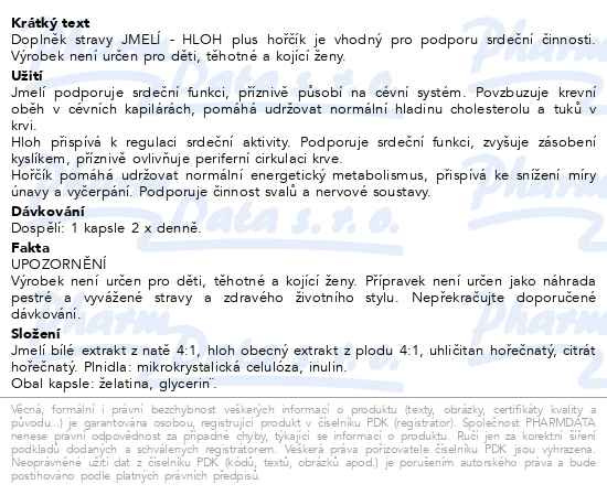 Příbalový leták - NATURVITA JMELÍ - HLOH plus Hořčík 60 kapslí