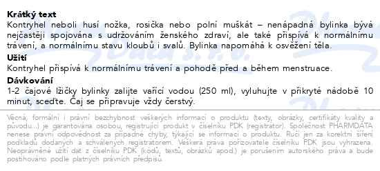 Příbalový leták - LEROS Kontryhel 50g
