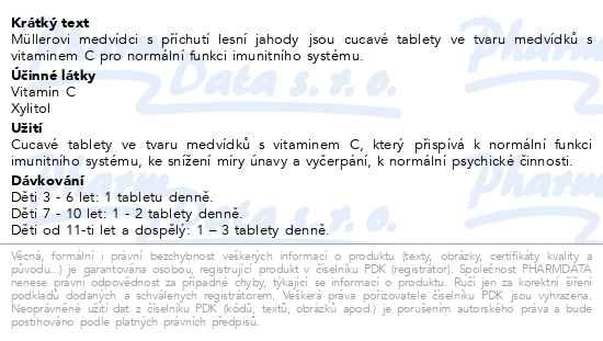Příbalový leták - Müllerovi medvídci s vit.C a přích.jahody tbl.45