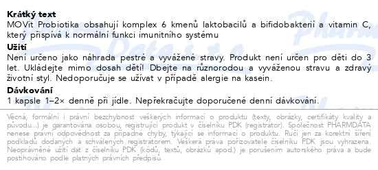 Příbalový leták - MOVit Probiotika kompl.laktob.+bifidobak.cps.30+10