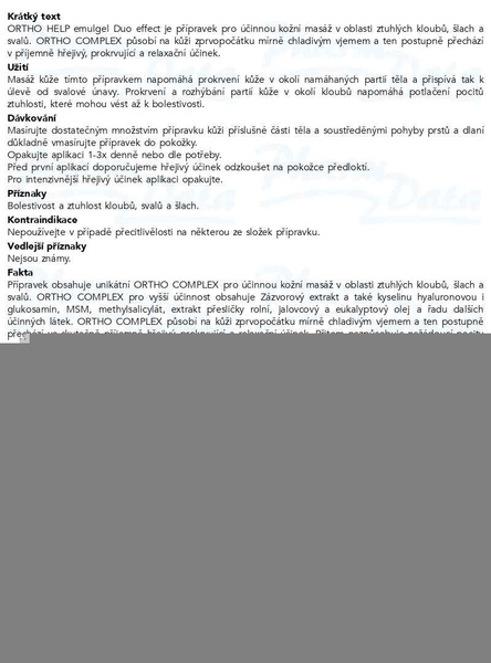 Příbalový leták - ORTHO HELP emulgel Duo effect 50ml