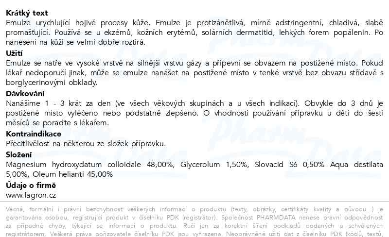 Příbalový leták - Polysan cum oleo helianti GLO 100g