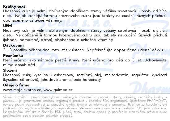 Příbalový leták - Hroznový cukr s vit.C jahoda past.17 Moje lékárna