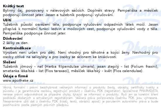 Příbalový leták - Apotheke Na odkyselení se smetankou 20x1.5g