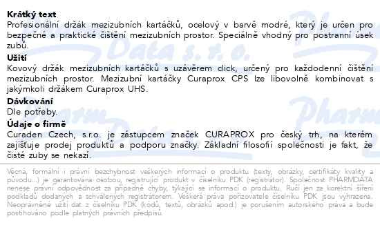 Příbalový leták - CURAPROX UHS 475 držák mezizubních kartáčků click