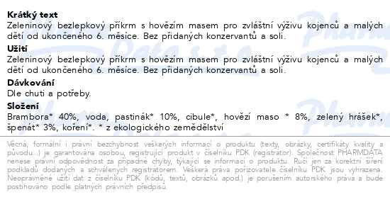Příbalový leták - Rudolfs kapsička Špen.bram.past.hov. BIO 110g 8M